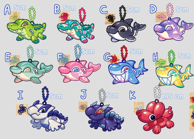 Puffy PVC pooltoy charms! Presented in Gacha Machine, these puppies will be 10 bucks a spin. Still in art phase, i will be putting these into production after Howloween.